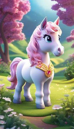 Cute horse placed on a beautiful forest