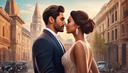 Modern couple in Classic Style., variety of ethnicitie, complexion and face, correct body proportions, great quality, epic background, high resolution, 8K, (daytime), variety of details, high definition, in city